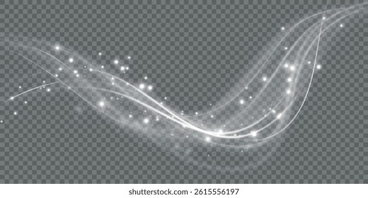 Cold winter wind texture. Holiday vector blizzard. Christmas effect of a cold blizzard. Vector PNG