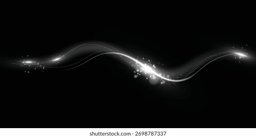 A cold winter wind texture. Lighting effect for advertising, holidays, cards, and gifts. Christmas decoration.