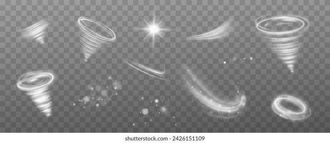 Cold winter wind texture.vector tornado. Christmas cold snowstorm effect. Light effect.	