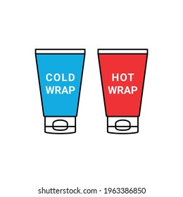 Cold wrap, hot wrap anti-cellulite cream icons