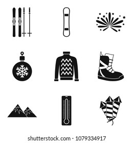 Cold year icons set. Simple set of 9 cold year vector icons for web isolated on white background