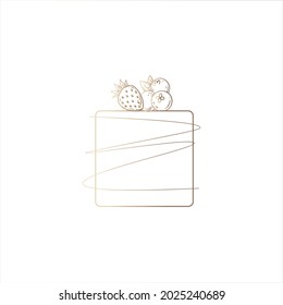 Colden cake with berries. Vector illustration