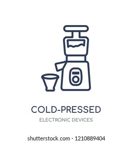 Cold-pressed juicer icon. Cold-pressed juicer linear symbol design from Electronic devices collection.