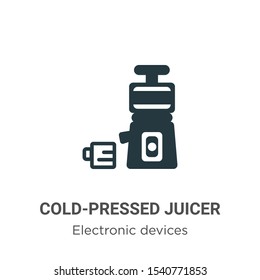 Cold-pressed juicer vector icon on white background. Flat vector cold-pressed juicer icon symbol sign from modern electronic devices collection for mobile concept and web apps design.