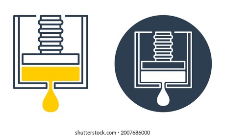 Cold-pressed oil icon - oils made without heat or chemicals. Vector stamp for labeling of skincare and cosmetics products