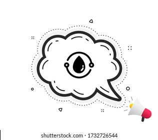 Cold-pressed oil icon. Quote speech bubble. Organic tested sign. Water drop symbol. Quotation marks. Classic cold-pressed oil icon. Vector