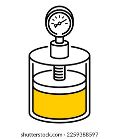 Cold-pressed oil pictogram - oils made without heat or chemicals. Vector stamp for labeling of skincare or food products