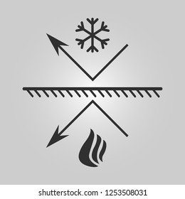 Cold-resistant and thermal insulation icon - bonfire and snowflake