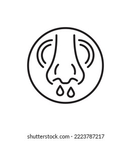 Colds nose color line icon. Pictogram for web page