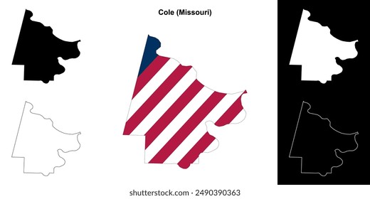 Cole County (Missouri) outline map set