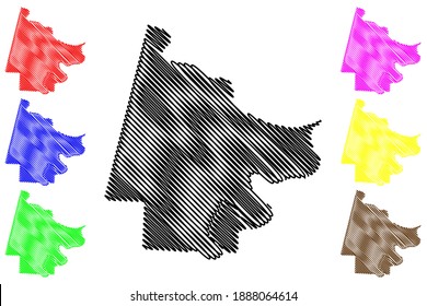 Cole County, Missouri (U.S. county, United States of America, USA, U.S., US) map vector illustration, scribble sketch Cole map