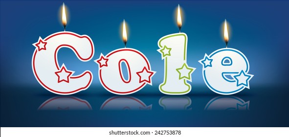 COLE written with burning candles - vector illustration