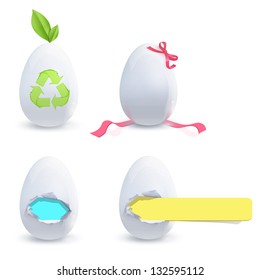 Colecction of decorated eggs. Vector deisgn.