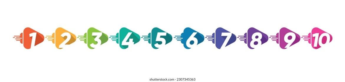 Forma de diseño de logotipo colorido de colección Número 1 - 10