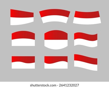 Colection Indonesia flag vector item