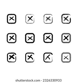 A colection of web button variants: cross icon vector. Vector illustration 