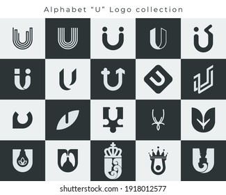 Colections of creative letter U logo vector template. Abstract initial letter symbol. Alphabeth symbol for business, industry, company, corporate. Modern concept. Eps 10