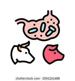 coli bacillus domestic animal color icon vector. coli bacillus domestic animal sign. isolated symbol illustration