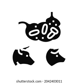 coli bacillus domestic animal glyph icon vector. coli bacillus domestic animal sign. isolated contour symbol black illustration