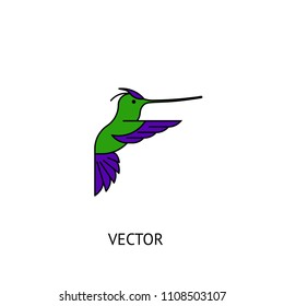 Colibri bird icon. Vector logo isolated on white