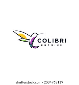 Diseño del concepto del logotipo de aves Colibri, ilustración abstracta del vector del colibrí