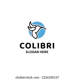 colibri bird  logo design premium