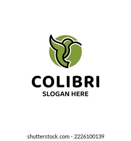 colibri bird  logo design premium