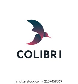 Colibri bird logo design. Vector Eps 10