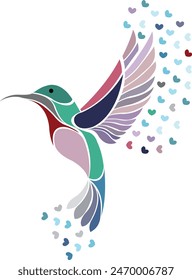 Logotipo de ave Colibri Imagen de Vector de colibrí volador exótico