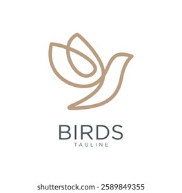 Colibri Bird Logo Line Art Design