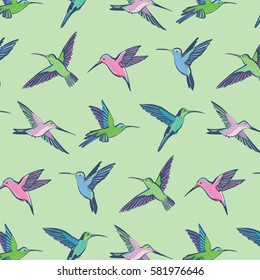 colibri bird pattern