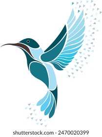 Colibri colorful bird logo exotic flying hummingbird vector image