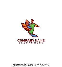 colibri colorful logo vector illustration design template