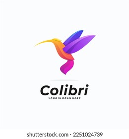 Colibri colorful modern logo design vector illustration.