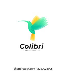 Colibri colorful modern logo design vector illustration.