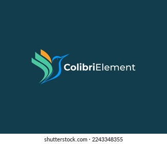 Colibri element Simple Vector Logo