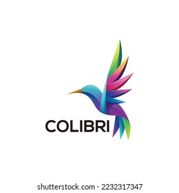 Colibri gradient colorful designs logo illustration