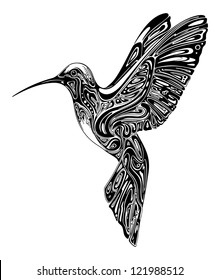 colibri in graphics technique