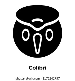 Colibri icon vector isolated on white background, logo concept of Colibri sign on transparent background, filled black symbol