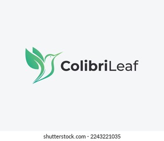 Colibri Leaf  Simple Vector Logo 