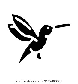 colibri little bird glyph icon vector. colibri little bird sign. isolated contour symbol black illustration