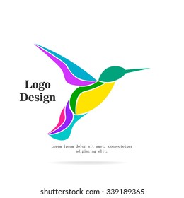 Colibri. Logo Design. Band Letter. Concept For Your Logo. Vector Illustration.