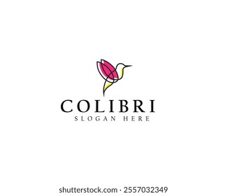 Colibri Logo Line Art Style Simple and Elegant