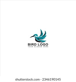 Colibri Logo. Minimalistic Bird symbol design