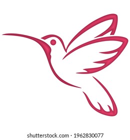 Colibri Logo Sticker Design Vector Illustration. Hummingbird Line Logo. Hummingbird Colibri Bird
