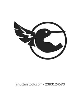 plantilla de logotipo de colibri Aislada. Identidad de marca. Gráfico de vectores de resumen de iconos