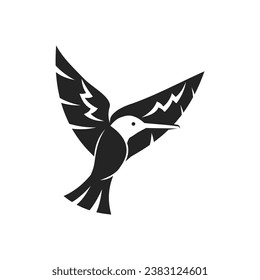 plantilla de logotipo de colibri Aislada. Identidad de marca. Gráfico de vectores de resumen de iconos