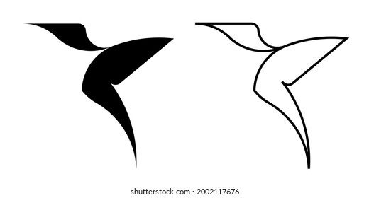 Colibri monochrome vector logo design