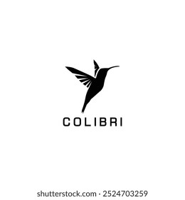 Logotipo de la plantilla de Colibri aislado en el fondo blanco