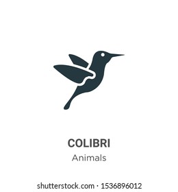 Colibri vector icon on white background. Flat vector colibri icon symbol sign from modern animals collection for mobile concept and web apps design.